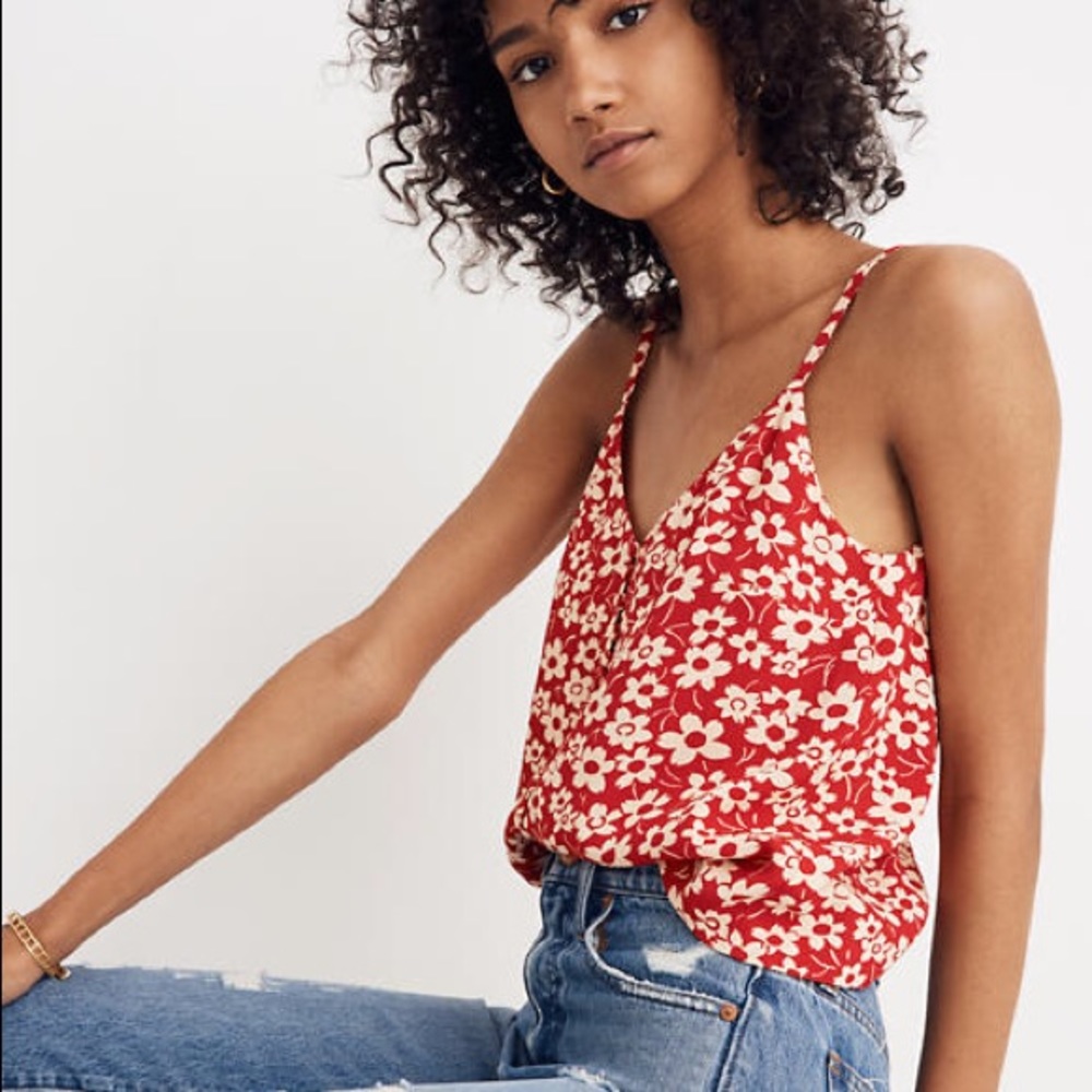 Red Madewell button down cami size 00